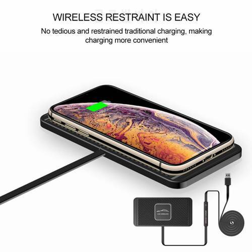 Universal Car Qi Wireless Charger Silicone Pad Cradle Stand Dock 10W Wireless Fast Charging For Android Ios Smartphone Accessory