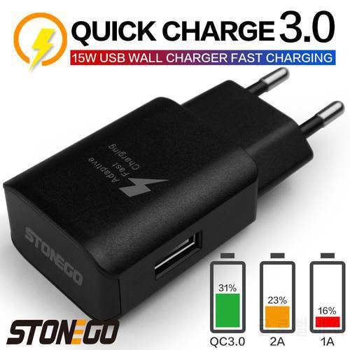 STONEGO 15W USB Charger Quick Charge 3.0 Fast Charging Side Port QC Charger Adapter with Smart IC Over-Current Protection