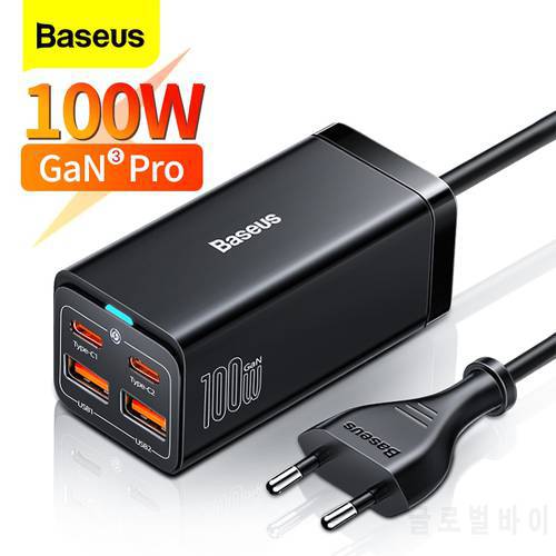 Baseus 100W GaN Charger USB Type C Charger Station PD 65W QC 3.0 Fast Charging Adapter For Macbook iPhone 14 Pro Xiaomi Laptop