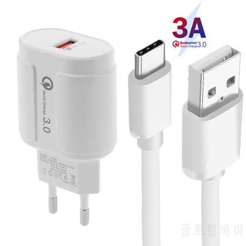 Quick Charge 3.0 USB Fast Charger For OPPO Reno 6 5 4 Pro A54 A74 A94 A53 F19 Pro Find X3 X2 Pro 5G Charger Type C Data Cable