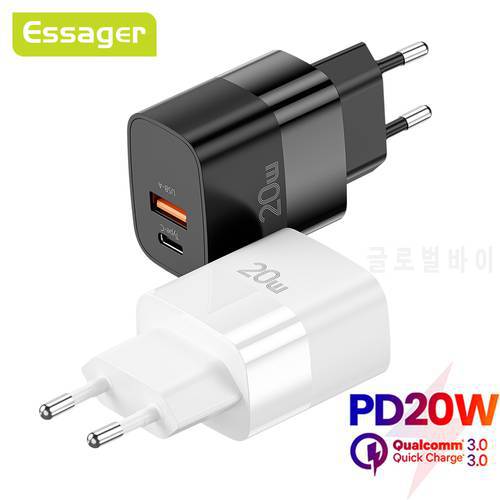 Essager USB Type C Charger PD 20W Quick Charge 3.0 For iphone14 13 12 11 Xiaomi Huawei Samsung Oneplus Mobile Phone Fast Charger