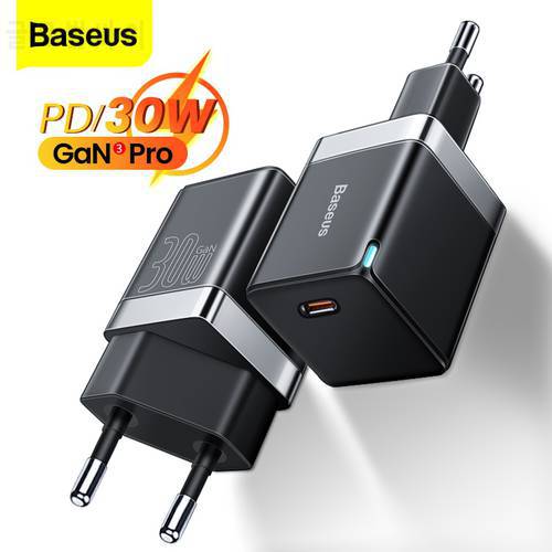 Baseus GaN Fast Charger 30W PD USB C Charger Adapt For iPhone 14 13 Pro Max Macbook Quick Charge For Xiaomi Mobile Phone Charger