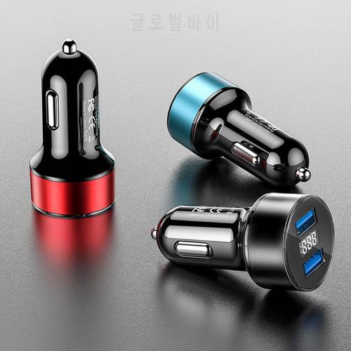 Car Led Charger for Cigarette Lighter in The Car Xiaomi Car Battery Charger Mobile Phone Charging Display Voltmeter Fast Charge