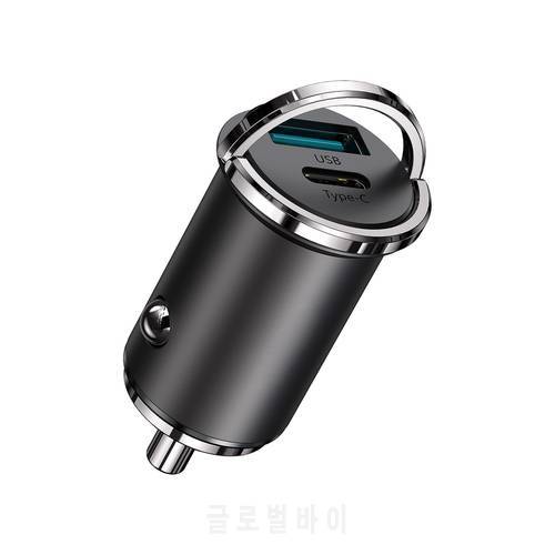 Mini Stealth Car Adapter 48W Dual USB Quick Charge Type C PD Charger Adapter PD+QC/PD+PD Car Charger For iPhone 12 Huawei Xiaomi