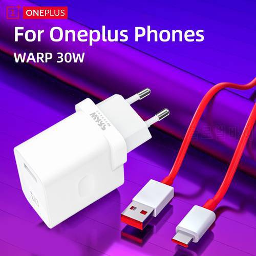 For OnePlus 8 Pro Charger Original 30W Warp Charger Dash Charge Power Adapter for Oneplus Nord One Plus 7t Pro 7 8 6 Nord N10 5G