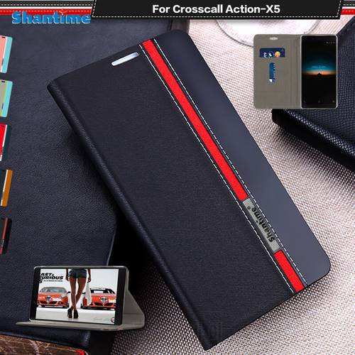 Luxury PU Leather Case For Crosscall Action-X5 Flip Case For Crosscall Action-X5 Phone Case Soft TPU Silicone Back Cover