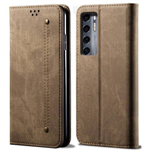 Flip Case for TCL 20 Pro 5G 2021 Luxury Leather Texture Wallet Magnetic Business Book Case for TCL 20 Pro Shell TCL 20Pro Cover