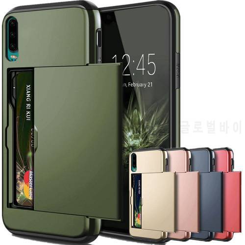 For Huawei P30 Pro P30 Case Business Slide Armor Wallet Card Slots Holder Cover for For Huawei P30 P30Pro For P30pro