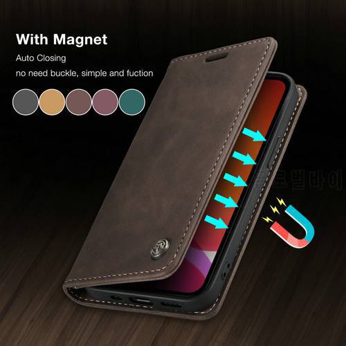CaseMe Original Retro Case For iPhone 13 11 Pro Magnetic Card Flip Stand Wallet For iPhone 12 min X s Max 6 7 8 Plus SE2020 Case