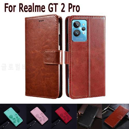 Phone Cover For Realme GT2 Pro Case Magnetic Card Flip Wallet Leather Protective Etui Book On For Realme GT 2 Pro Case RMX3300