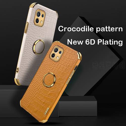 Crocodile Pattern Case For Xiaomi 12X 11 10 Ultra 10 Lite 10T 11T 10S For Poco X3 NFC F3 GT M3 Pro Ring Stand Leather Soft Cover