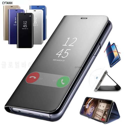 for Samsung Galaxy A3 A5 A7 2017 Light Flip Book Leather Cover on for Galaxy A320 A520 A720 case Smart Mirror Phone cases shell