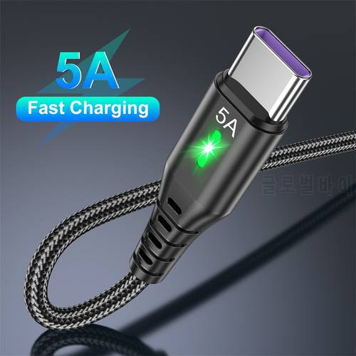 USB Type C Cable 5A Fast Charging Wire Mobile Phone Micro USB Wires Cable For Xiaomi mi 11 Samsung Type C Data Charge Cable Cord