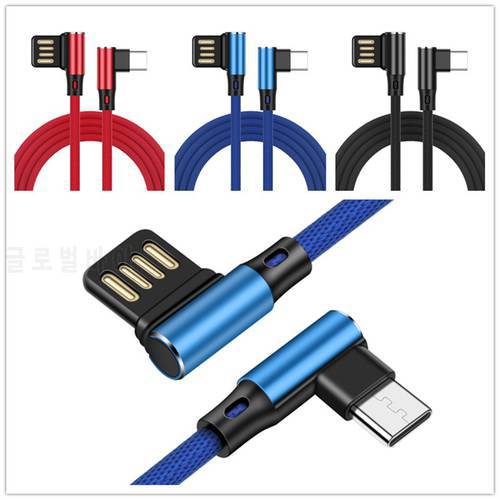 USB Type C 90 Degree L Type-c 3.1 Data Cord Charger Usb-c USBC TypeC 2.1A 2A Fast Charging Usb C Cable for Samsung Xiaomi Huawei