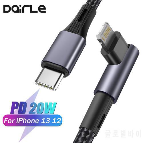 90 Degree Lightning Cat For Iphone 14 13 12 Fast Charging Cable 20w Pd Usb Type C Cabel For Ipad Iphone 11 Pro Max Xs Elbow Cabo