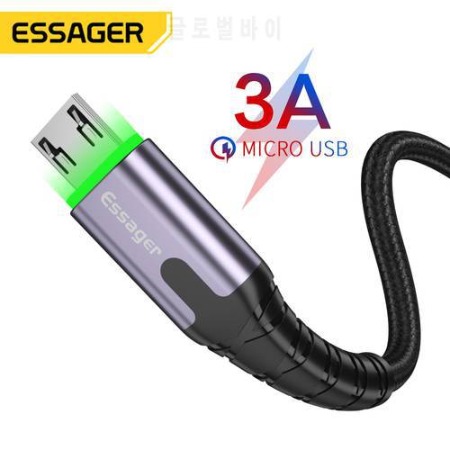 Essager Micro USB Cable 2.4A Fast Charger 3M Microusb Cable for Huawei Xiaomi LED Wire Android Phone Charging Data Cables Mobile