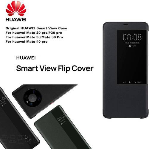 Original Huawei Mate 20 Pro/P30 Pro/Mate 30 Pro/Mate 40 Pro Smart View Mirror leather Protection Cover Flip Auto Sleep case