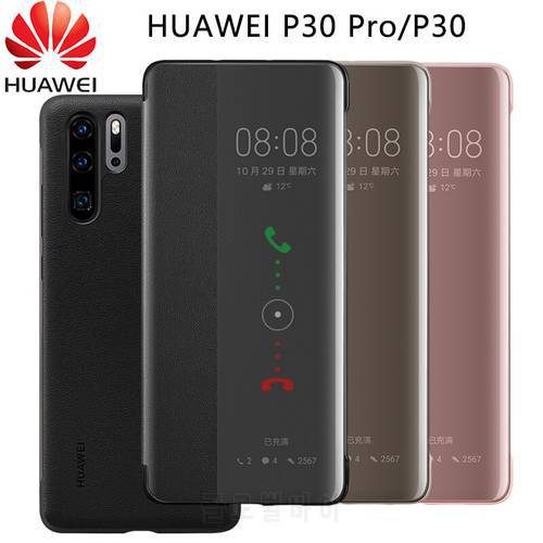 Original Huawei P30/P30 Pro Case Smart View Window Leather Protection Flip Case Cover Funda