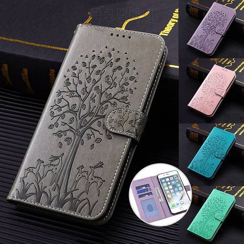 Leather Wallet Case for Samsung A10 A12 A13 A23 A32 A33 A52 A53 A72 A51 Cute Embossed Deer Flip Cover for Galaxy S22 S21 S20 FE