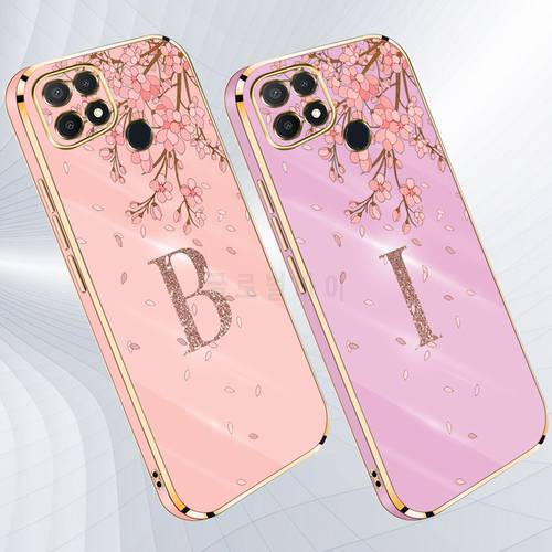 Popular Flower Letters Alphabet Case For OPPO A15 A16 16S A15S Back Cover Soft Silicone Phone Shell For OPPOA15 S OPPOA 16S Case