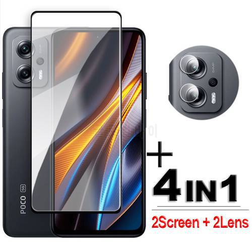 4in1 For POCO X4 GT 5G Glass For POCO X4 GT Tempered Glass 2.5D Full Cover Screen Protector For Xiaomi POCO X4 GT 5G Lens Film