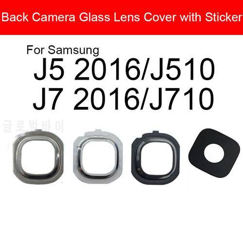 Back Camera Lens For Samsung Galaxy J5 J7 2016 J510 J710 Rear Camera Glass Lens With Adhensive Sticker / Glue Frame Repair