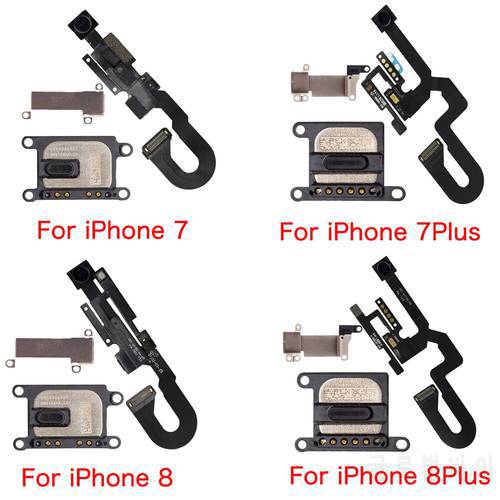 Face Front Camera Sensor Proximity Light Microphone Flex Cable And Earpiece With Metal Bracket For iPhone 7 7Plus 8G 8 Plus