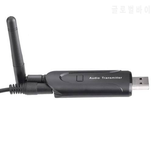 Audio Double-decoding 3.5mm Stereo USB Wireless BT V4.1 Music Audio Transmitter for Laptop PC TV Speaker Earphone