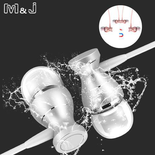 M&J J9 In-Ear Metal Earphone Earbuds In-line Control Magnetic Clarity Stereo Sound With Mic Earphones For Mobile Phone MP3 MP4
