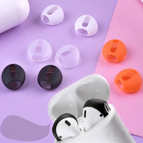 2Pairs Multicolor Anti-slip Ultrathin Soft Silicone Ear Tips Earphone Earbuds Replacement Cover For Apple Airpods Earphone