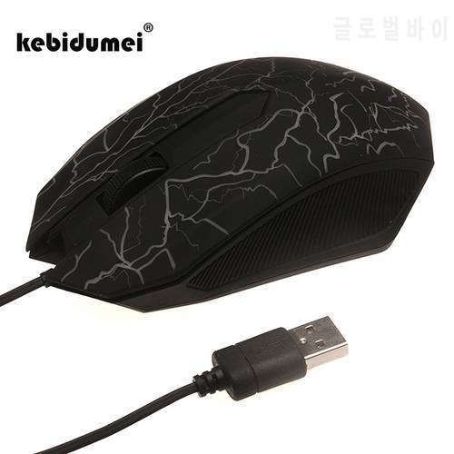 kebidumei 2019 Colorful Cool 2400 DPI LED USB Wired Computer Gaming Mouse Professional Ultra-precise Game Mouse for Office Use
