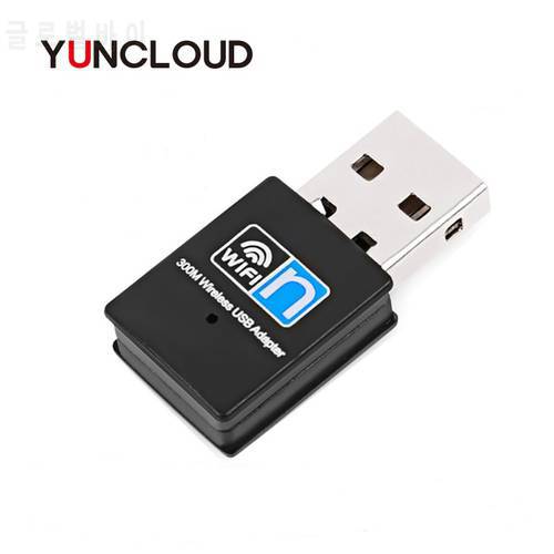 YUNCLOUD USB Wireless WiFi Adapter Network LAN Card 2.4GHz WiFi Receiver wifi repeater 300Mbps For PC Windows XP