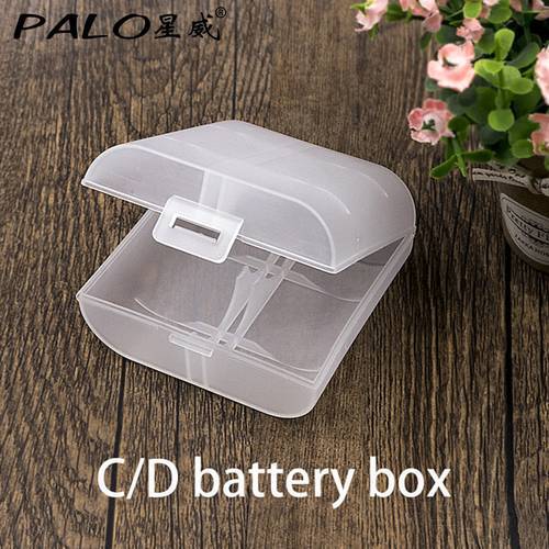 PALO C D Batteries Box 1Pcs/Set Portable Small Battery Case Holder Hard Plastic Pretty Storage Boxes for C D batteries