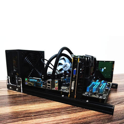 New Computer ATX Aluminum Cases Horizontal Open Machine DIY Host Box Desktop Personality Chassis Chassis Transparent Creative