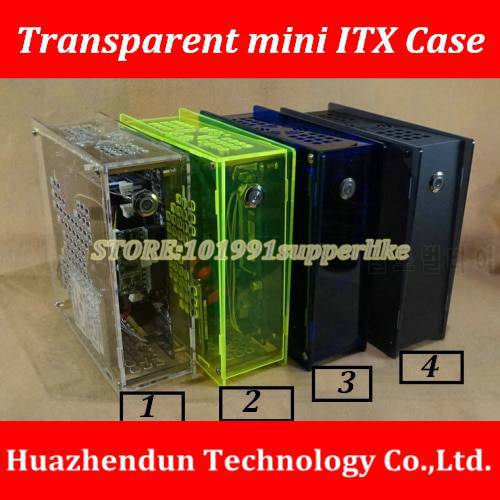 Simple transparent Mini-ITX Case Chassis HTPC computer case for Industrial control Motherboard
