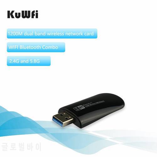 1200Mbps USB3.0 wifi Receiver Wireless Network Card 802.11ac Wifi Adapter 2.4G/5.8G Dual Band External Lan Adaptor for Desktop