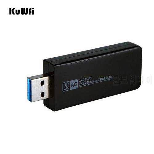 11AC 1200Mbps USB3.0 Wireless Adapter 2.4G/5.8G Dual Band USB Wifi Receiver 2T2R Antenna AP Wireless Network Card for Desktop