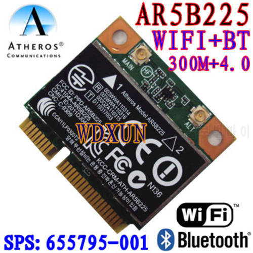 Atheros AR5B225 WIFI Half MINI PCI-E Card Wireless Bluetooth 4.0 Exceed 6230 6235 300M wifi+4.0BT