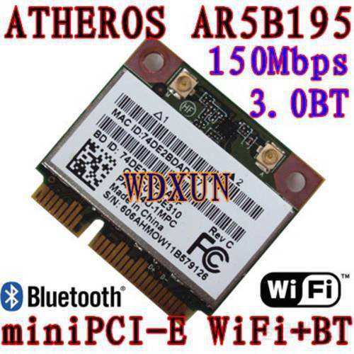 Atheros AR5B195 Wireless Bluetooth Half PCI-E card wifi 150Mbps Bluetooth 3.0 WWAN