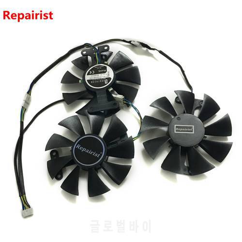 Repairist 3pcs/set Geforce GTX 980ti GPU Cooler fan For ZOTAC GeForce GTX 980TI 6gd5 Graphics Card cooling