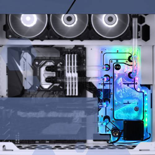 BYKSKI Acrylic Board Water Channel Solution use for IN WIN 305 /305 Chassis for CPU GPU Block / 3PIN RGB / Combo DDC Pump