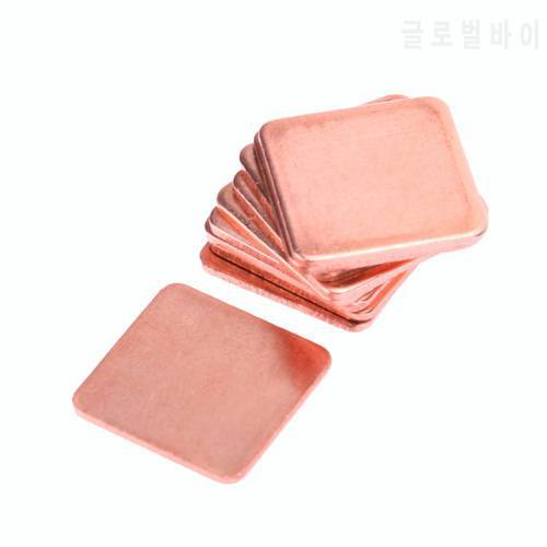 10pcs/set 15mm*15mm 0.6mm to 2mm Thickness Heatsink Copper Shim Thermal Pads DIY RAM COOLING for Laptop Chipset GPU CPU Cooler