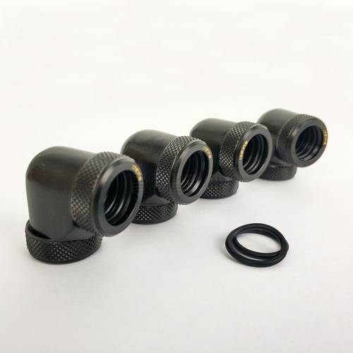 4pcs/lots BYKSKI 90 Degree Fitting Use for OD14mm Hard Tube To Hand Compression Copper Fitting Double OD14mm Interface