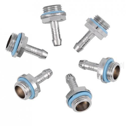6Pcs Barb-Fitting PC Water Cooling Two-Touch Fitting G1/4 Thread Barb Fittings Connector for Tube 5.5mm 7.5mm 9.2mm 11mm