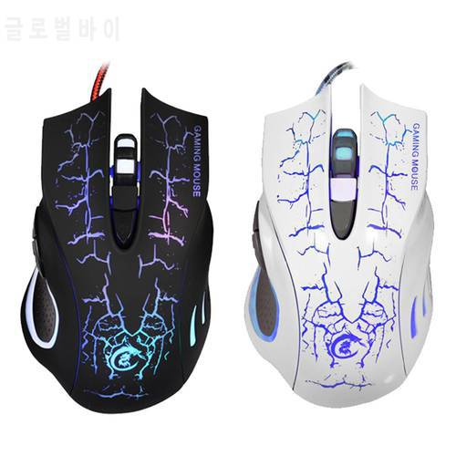 1 Pc Fashion Cool Durable Ergonomically-Designed 7-Color Wired 5500-DPI Optical Mouse for Home & Office & Computer & Game
