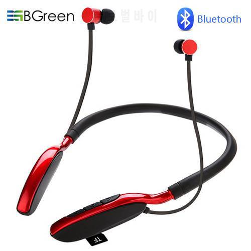 BGreen Bluetooth Sports Headphone Sport Headset Support MP3 TF Card Playback BT Call Stereo Earphone With Big Build In Battery