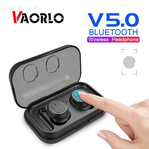 VAORLO TWS Bluetooth Earphone 5.0 True Wireless Earbuds Stereo Bluetooth 5.0 Headset Handsfree With Charging Box Sport Earphones