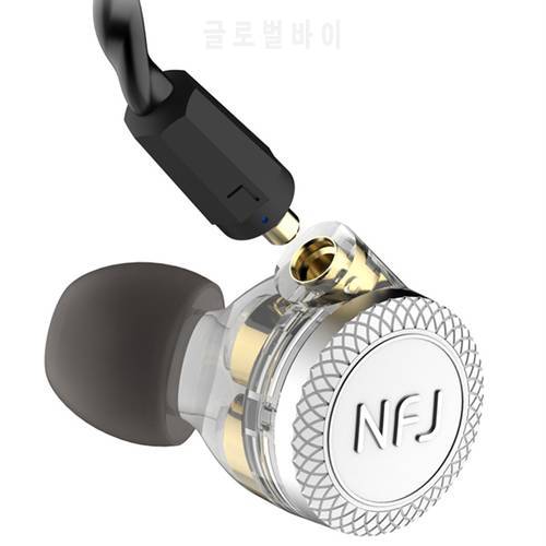 NFJ N300 PRO 3 Drive Unit In Ear Earphone Detachable Detach MMCX Cable DJ HIFI Monitor with Microphone Headphones Heavy Bass