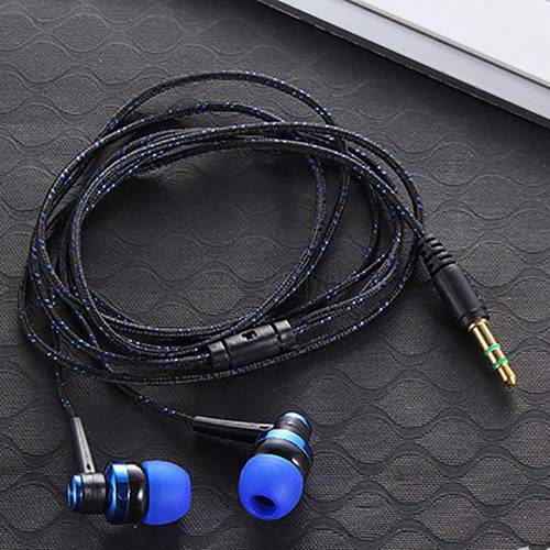 New in-ear Earphone Stereo In-Ear 3.5mm Nylon Weave Cable Earphone With Mic For Smartphone Laptop-15