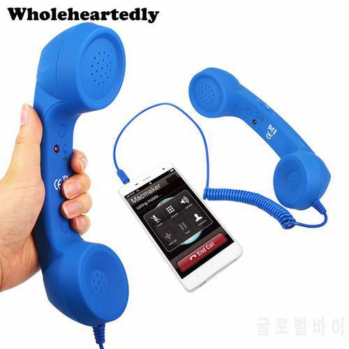 High Quality Radiation-proof 3.5mm Mic Retro Telephone Cellphone Handset Receiver For iPhone iPad Mobile Phone Receiver